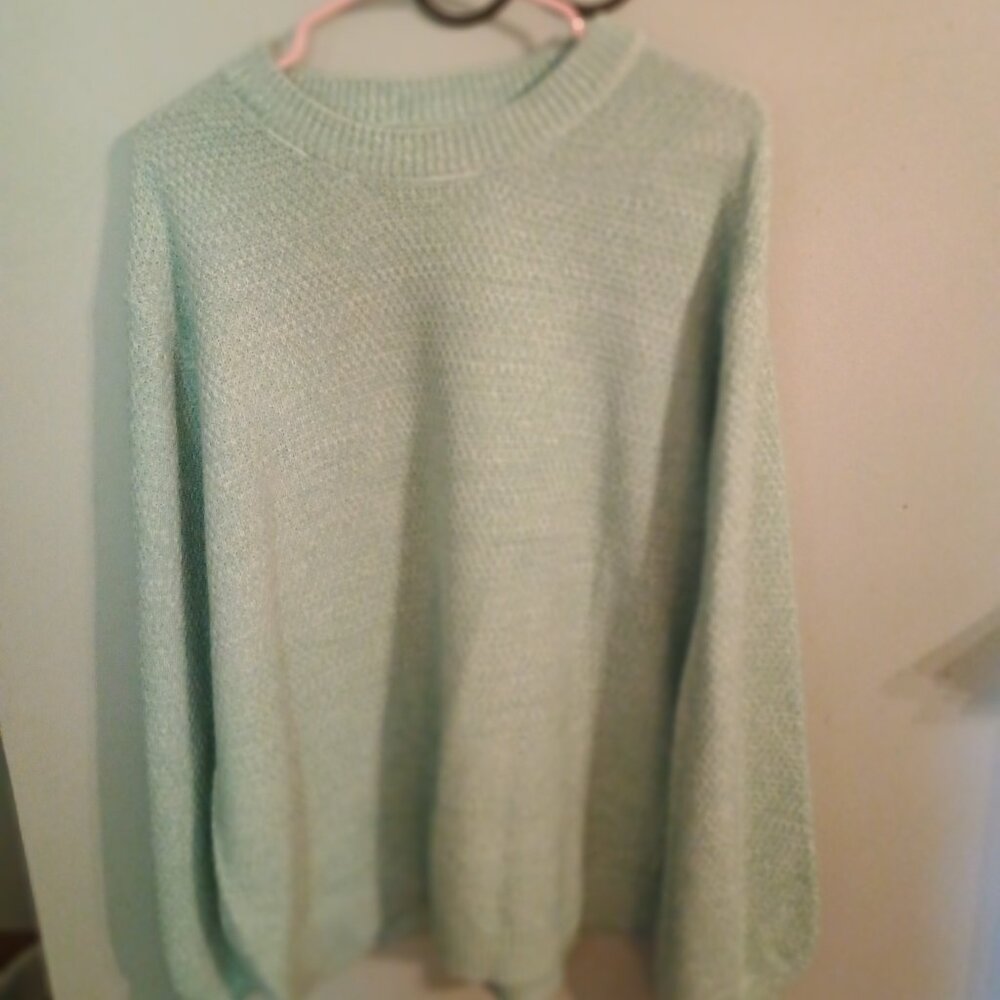 Chic Soul Long Sleeve Balloon sleeve Mint green sweater size 1x